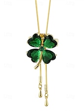 Недорогие День Святого Патрика-Женский кулон в виде зеленого клевера из сплава, трансформируемое ожерелье или брошь, идеально подходит для Дня Святого Патрика и для повседневной носки.