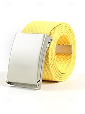 economico Accessori-Cintura da uomo in tela, tessuto multicolore con fibbia argentata elegante, perfetta per il giorno di San Patrizio, il carnevale e l'uso quotidiano, regolabile ed elegante