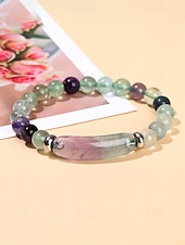 abordables Fête de la Saint-Patrick-Bracelet pour homme en pierre naturelle, perles multicolores avec détails raffinés, idéal pour la Saint-Patrick et au quotidien, élégant et unique.