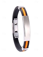olcso Férfi ékszerek-férfi rozsdamentes acél és szilikon karkötő, több színben kapható – stílusos és tartós, hétköznapi és hétköznapi viseletre egyaránt alkalmas