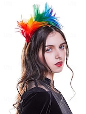 billiga Tillbehör-Kvinnors Mardi Gras fjäderöronband i flera färger livliga och roliga perfekta för karneval och maskeradtorer
