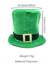 お買い得  アクセサリー-男性用の聖パトリックの日のレプラコーン帽子と偽のひげのセット、取り外し可能な偽のひげが付いた緑のアイルランドの衣装のトップハット、柔らかいポリエステル素材、パレード、パーティー、フェスティバルの衣装に使えるマルチカラーオプション