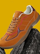 economico Scarpe da uomo-scarpe da ginnastica da uomo in pelle scamosciata verde, scarpe casual leggere e traspiranti con lacci e suola antiscivolo per camminare &amp;abbigliamento quotidiano, ideale per outfit sportivi e per le