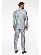 economico Outfit-Metallico Disco Anni '80 Pantaloni Abiti Completi &amp; Blazer Disco Costume Per uomo Costume di Carnevale Natale Carnevale martedì grasso Festa / Sera Parata dell'Orgoglio Mese dell'orgoglio Adulti