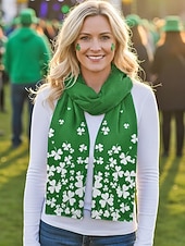  Bufanda de poliéster con tacto aterciopelado para mujer, ideal para el Día de San Patricio. Múltiples diseños. Ideal para celebraciones del Día de San Patricio.