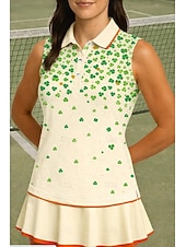  סיינט פטריק בגדי ריקוד נשים פרחוני  בוטני Apila חולצת ספורט חולצת POLO Rövid felső חולצת טניס ללא שרוולים פרחוני כפתורים UPF50+ עמידות UV גמישות גבוהה פתילת לחות נושם כדור עף טניס גולף