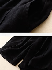 cheap Shorts-Women's Capri Pants Shorts Summer Shorts Beach Shorts Vacation Basic Casual Full Length High Waist Plain Pocket Wide Leg Elastic Waistband Quick Dry Soft Comfortable Stretchy Beach Holiday Blue Black