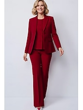 Недорогие Блейзеры и жилеты-Жен. Пиджак Офис Официальные Свадебный гость Эластичная ткань Элегантный стиль Длинный рукав Лацкан с тупым углом Однобортный крой