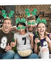  女性用聖パトリックデー グリーンアクセサリーセット - 「キス・ミー・アイム・アイリッシュ」ヘッドバンド、ストッキング、ネックレス &お祝い事にもっと