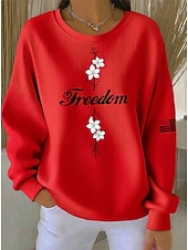 abordables Humor y Citas Sudaderas-Mujer Pullover Estampado Graphic Letra Cálido Clásico Casual Manga Larga Cuello Barco Tops regulares Casual Hogar Calle Azul Piscina Amarillo Claro Rosa Claro Bleu Ciel Negro Primavera Otoño