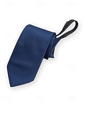 billiga Bröllop ACC-herrslips med dragkedja, färdigknuten slips i polyester med dold dragkedja, klassisk randig affärsmodell, flerfärgade alternativ, för bröllop, kontorskläder och eleganta vardagsevenemang