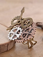 halpa Lisätarvikkeet-Naisten Mardi Gras steampunk antiikkiseosrataskäyttö ja kelloa käden sormus - monivärinen teollinen lisävaruste karnevaaleille ja pukeutumisjuhliin