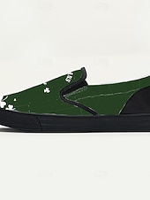 Ανδρικά πράσινα sneakers slip-on για την ημέρα του Αγίου Πατρικίου – άνετα και κομψά με στάμπα τριφυλλιού, ιδανικά για εορταστικές εκδηλώσεις, πάρτι και casual εμφανίσεις