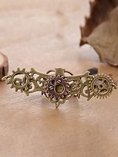 halpa Lisätarvikkeet-Naisten Mardi Gras steampunk antiikkiseosrataskäyttö ja kelloa käden sormus - monivärinen teollinen lisävaruste karnevaaleille ja pukeutumisjuhliin