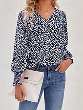 economico Serbatoio Grafico-Per donna Maglietta Stampato Floreale Casual Manica Lunga Scollo a V Top Regolari Quotidiano Uscire Weekend Nero Rosa Vino Blu marino Verde Primavera Autunno