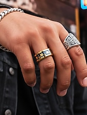 economico San Valentino-anello da uomo in acciaio inossidabile con battito cardiaco e design a cuore, disponibile in più colori: perfetto per San Valentino e per l'uso quotidiano