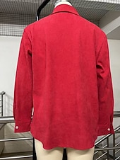 baratos Blusas Elegantes-Mulheres Camisa Social Blusa Tops elegantes Franzido Patchwork Botões Côr Sólida Tecido Elegante Vintage senhoras Manga Longa Colarinho de Camisa Tops regulares Diário Trabalho Feriado Rosa Vermelho