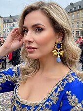 voordelige Accessoires-Dames Mardi Gras Multi-Stijl Gouden Legering  Kristallen Hangers – Luxe Retro Accessoire voor Carnaval en Themapartijen