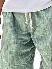 Недорогие Классический-Муж. Шорты Летние шорты Пляжные шорты Повседневные шорты Кулиска Эластичная талия Сплошной цвет Комфорт Длина колена Повседневные на открытом воздухе Уличная одежда Мода Ретро Синий Белый