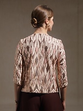 abordables Blouses Florales-Femmes Hauts à paillettes Paillettes Broderie Géométrique Élégant Manche 3/4 Col mandarin Hauts Réguliers Soirée Tenue de soirée Tenue formelle Rose Claire Été Printemps Automne