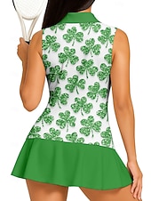 economico Camicia Donna-San Patrizio Per donna Trifoglio Top Maglietta sportiva Polo da golf Canotta Senza Maniche Floreale Bottoni UPF50+ Resistente ai Raggi UV Alta elasticità Traspirante Pallavolo Tennis Golf Colletto