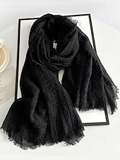 billige Tilbehør-Lett polyesterskjerf for kvinner, flere farger, mykt og tynt, perfekt for St. Patricks dag og hverdagsbruk