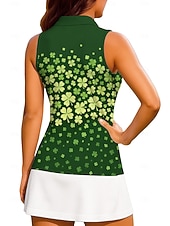  St. Patrick Women's Plants Floral Clover Workout Tank Top Tops Shirt Sport Shirt Sleeveless Sporty UPF50+ UV Resistant Trainer Dancing Breathable Pilates Cheerleader Costumes Volleyball Fold-over