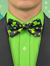 お買い得  アクセサリー-メンズポリエステル蝶ネクタイ、2色のクローバープリントデザイン、聖パトリックの日やカーニバルのお祝いに最適