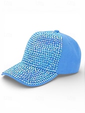abordables Accessoires-Casquette unisexe ornée de strass, en polyester, décoration scintillante, disponible en plusieurs couleurs, idéale pour la Saint-Patrick, le carnaval et au quotidien.