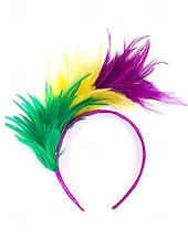 billiga Tillbehör-Kvinnors Mardi Gras fjäderöronband i flera färger livliga och roliga perfekta för karneval och maskeradtorer