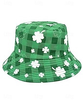 abordables Accesorios-Sombrero de pescador de poliéster para mujer, con trébol y duende del Día de San Patricio, varios patrones, perfecto para el Día de San Patricio y para uso diario.