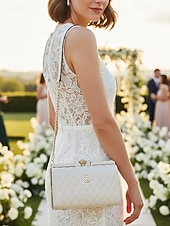 Χαμηλού Κόστους Τσάντες χιαστί-Γυναικεία τσάντα χειρός από λουστρίνι – κομψό καπιτονέ σχέδιο, έτοιμη για γάμο και μετακινήσεις, για πολλαπλές περιστάσεις με χρυσό λουράκι αλυσίδας