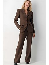 baratos Calças de fato &amp; Saias-Mulheres Calça de terno O negócio Escritório Formal Elegante Simples Clássico Longo