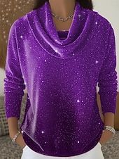 Χαμηλού Κόστους Επίσημες Μπλούζες-Νέος Χρόνος Γυναικεία Βελούδο Ombre Στυλάτο Μοντέρνα Καθημερινό Μακρυμάνικο Με σούρα στο λαιμό Κανονικά μπλουζάκια Θαλασσί Ρουμπίνι Βυσσινί Χρυσό Πράσινο του τριφυλλιού Φθινόπωρο