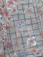 abordables Longitud a la altura del tobillo-Corte A Vestidos Hasta el Suelo Hasta el Tobillo Bordado con cuentas Vestido de Fiesta Vestido Cóctel Vestido de Madrina Manga Corta Escote en Pico Elegante Vintage Formal Encaje Tul con Cuentas