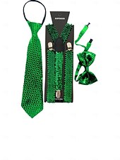 ieftine Accesorii-borsetă bărbătească cu trifoi verde de Ziua Sfântului Patrick, bretele &amp;set de accesorii – echipament de festival cu bandă pentru cap, benzi pentru brațe și ochelari