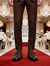 economico Scarpe da monaco-scarpe eleganti da uomo: classiche oxford marroni con dettagli brogue, perfette per matrimoni ed eventi formali