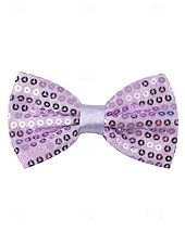 cheap Accessories-Men's Sequin Bow Tie, Polyester Material, Available in Multiple Colors, Perfect for Carnival &amp; Masquerade Balls, Fun &amp; Festive Accessory