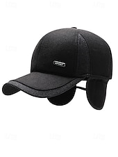 olcso Férfi kalapok-Férfi poliészter téli sapka összecsukható fülvédőkkel, több színben kapható – ideális hideg időjáráshoz és szabadtéri tevékenységekhez