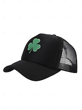 halpa Pyhän Patrikin päivä-miesten vihreä Pyhän Patrickin päivän paita &amp;valkoinen verkkohattu apilanlehden koristeella – tyylikäs lippis juhlallisiin tilaisuuksiin