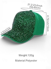 abordables Accessoires-Casquette unisexe ornée de strass, en polyester, décoration scintillante, disponible en plusieurs couleurs, idéale pour la Saint-Patrick, le carnaval et au quotidien.