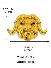 economico Accessori-Maschera per carnevale in plastica metallica multi-stile per uomo – Costumi da leone volpe e tigre in oro per carnevale e balli in maschera
