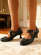 Χαμηλού Κόστους Ρετρό στυλ της δεκαετίας του 1950-Γυναικείες vintage καφέ γόβες Mary Jane με αγκράφα και brogue από απομίμηση δέρματος της δεκαετίας του 1950 – κομψές γόβες για επίσημες περιστάσεις, γραφείο και από το πρωί μέχρι το βράδυ