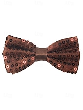cheap Accessories-Men's Sequin Bow Tie, Polyester Material, Available in Multiple Colors, Perfect for Carnival &amp; Masquerade Balls, Fun &amp; Festive Accessory