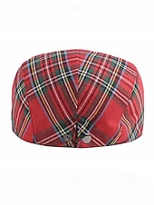 ieftine Accesorii-Șapcă plată în carouri pentru bărbați, cu tematică de Ziua Sfântului Patrick, țesătură din amestec de bumbac și poliester, opțiuni multiple de culoare, pălărie de vânzător de ziare casual și vintage pentru parade, petreceri, festivaluri și sărbători