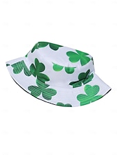  Sombrero de pescador con estampado de trébol verde para mujer: divertido y elegante para el Día de San Patricio, festivales y ropa informal.