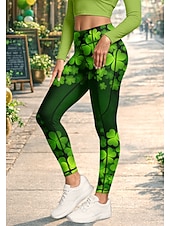 abordables Leggings et collants de yoga-Saint Patrick Femmes leggings de pilates Pantalons de fitness Jambières de gymnastique Poches Droit de timbre Poches Latérales Pilates Salle de sport Entraînement en salle Pantalons Collants Leggings