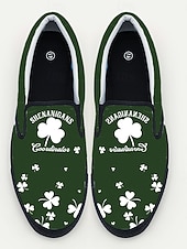  Ανδρικά πράσινα sneakers slip-on για την ημέρα του Αγίου Πατρικίου – άνετα και κομψά με στάμπα τριφυλλιού, ιδανικά για εορταστικές εκδηλώσεις, πάρτι και casual εμφανίσεις