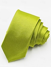 お買い得  アクセサリー-男性用のセントパトリックスデーのグリーンサテンネクタイ。グリーンの複数の色合い、滑らかなポリエステル生地。パレード、パーティー、結婚式、ホリデーのお祝いに最適なクラシックで華やかなスタイルのネクタイ。