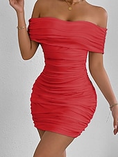 economico Vestito Semplice-Per donna Mini Abito Vestito da Festa Abito da Cocktail Tubino Moda Moderno Feste Cocktail party Vestibilità regolare Semplice Senza Maniche Senza Spalle Nero Bianco Giallo Rosso Estate